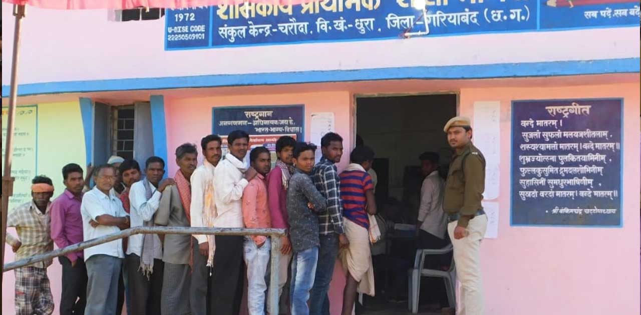 त्रिस्तरीय पंचायत निर्वाचन - 2019-20 : द्वितीय चरण में शांतिपूर्ण मतदान विकासखण्ड छुरा में 71.85 प्रतिशत मतदान, कलेक्टर, एस.पी. ने दूरस्थ मतदान केन्द्र चरौदा, मोंगरा का लिया जायजा.