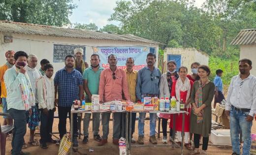 अतिसंवेदनसील गावं कड़ेनार में हुआ पशुधन विकास विभाग का शिविर  - CG Sandesh