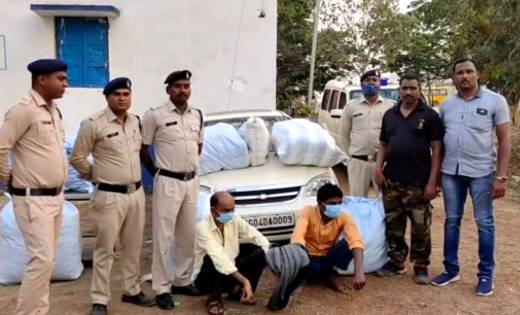 सरायपाली एवं सिंघोड़ा पुलिस की पृथक-पृथक कार्रवाई में 40 लाख 40 हजार रूपये का गांजा जप्त
