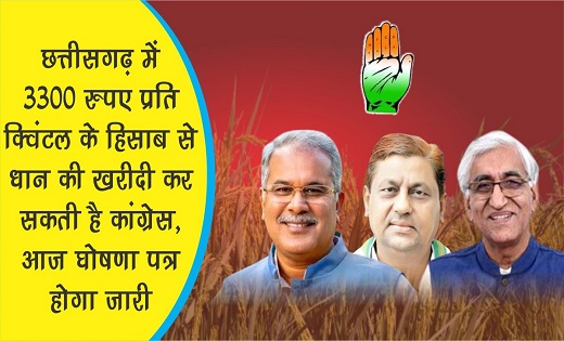 Congress Manifesto: 3300 रुपए प्रति क्विंटल के हिसाब से धान ... - CG Sandesh