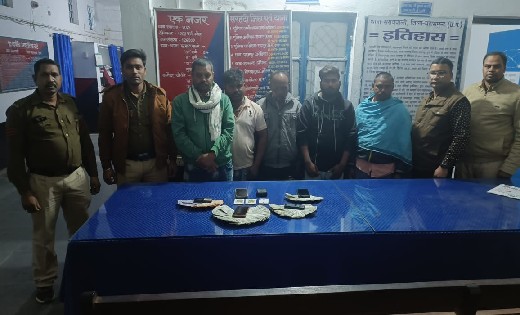सरायपाली : जुआरियों पर पुलिस ने की रेड कार्यवाही, 5 गिरफ्तार