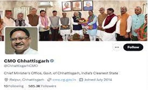 CMO छत्तीसगढ़ ने ट्विटर हैंडल में बदली मुख्यमंत्री की तस्वीर…... - CG Sandesh