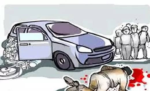 सांकरा : विपरीत दिशा से आ रही कार की चपेट में आया बाइक सवार