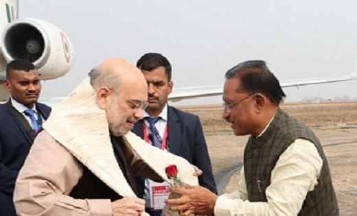 केंद्रीय गृह मंत्री अमित शाह पहुंचे राजधानी रायपुर - CG Sandesh