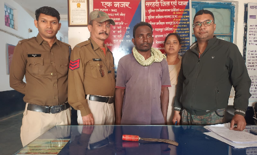 सरायपाली : चाकू लहराकर विवाद करने के मामले में की गयी कार्रवाई