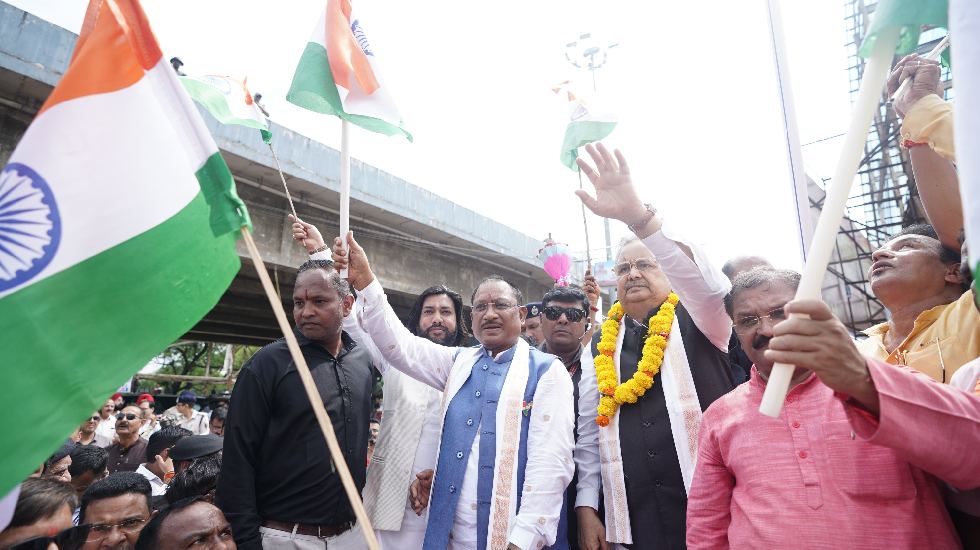 मुख्यमंत्री विष्णु देव साय में तिरंगा रैली में हुए शामिल - CG Sandesh