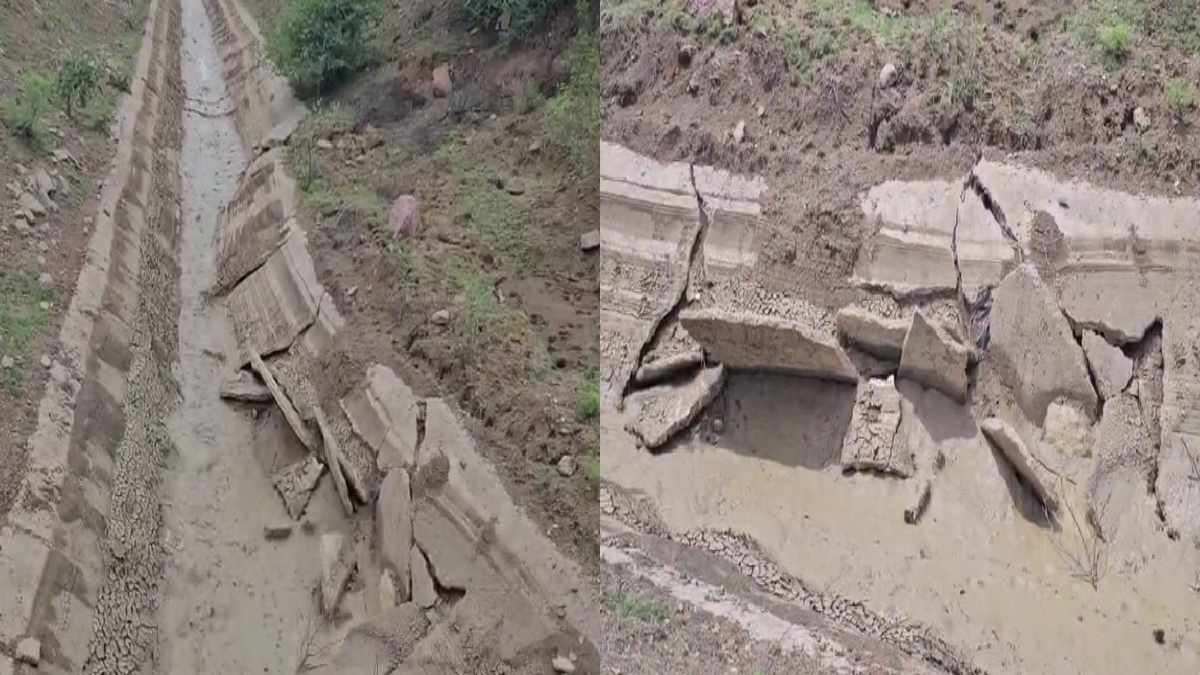 खैरागढ़ में करोड़ों की नहर पहली बारिश में उखड़ी, कंक्रीट के नीचे पॉलीथिन आने से निर्माण गुणवत्ता पर उठे सवाल
