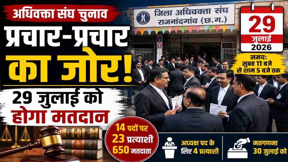 राजनांदगांव जिला अधिवक्ता संघ चुनाव: प्रचार ने पकड़ी रफ्तार,... - CG Sandesh