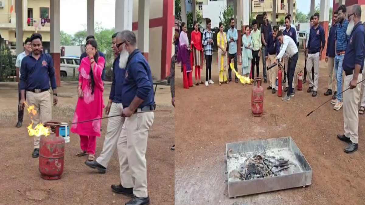 राजनांदगांव में शिक्षकों को दिया गया फायर सेफ्टी प्रशिक्षण, आग बुझाने और बचाव के बताए गए तरीके