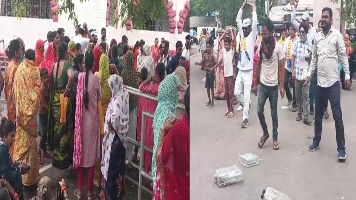 दुर्ग : बिजली दरों में बढ़ोतरी के विरोध में आम आदमी पार्टी का प्रदर्शन, स्मार्ट मीटर तोड़कर जताया विरोध