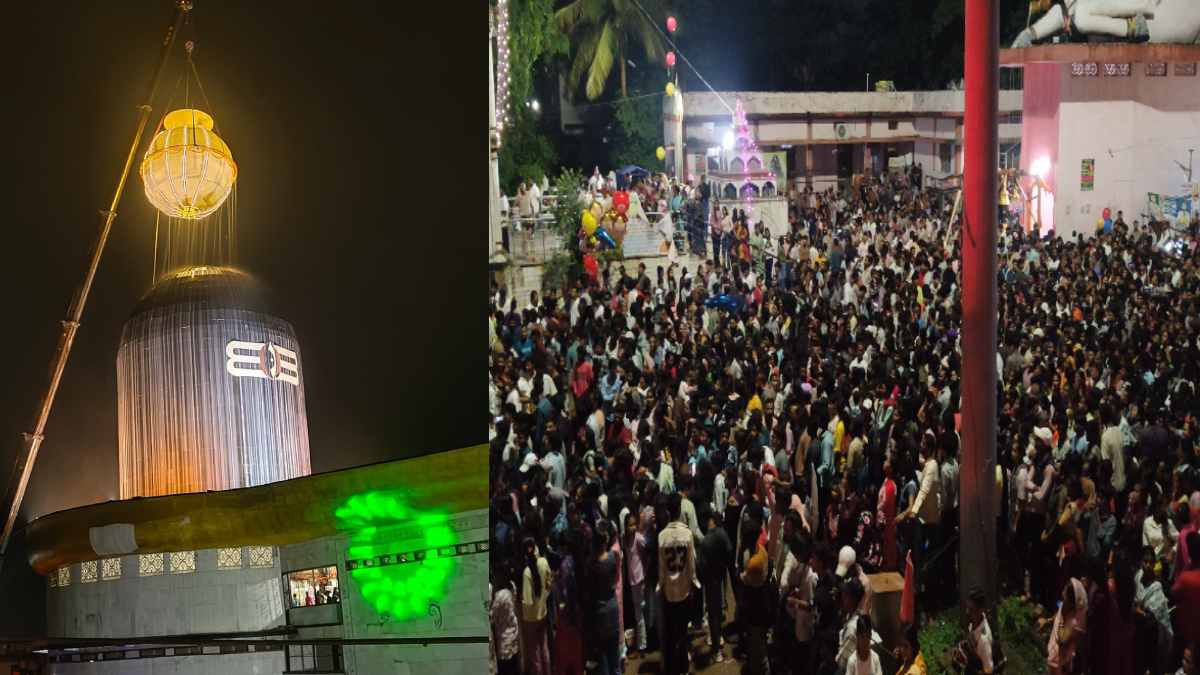 120 फीट ऊंची क्रेन से 108 फीट ऊंचे शिवलिंग का हुआ महाभिषेक - CG Sandesh