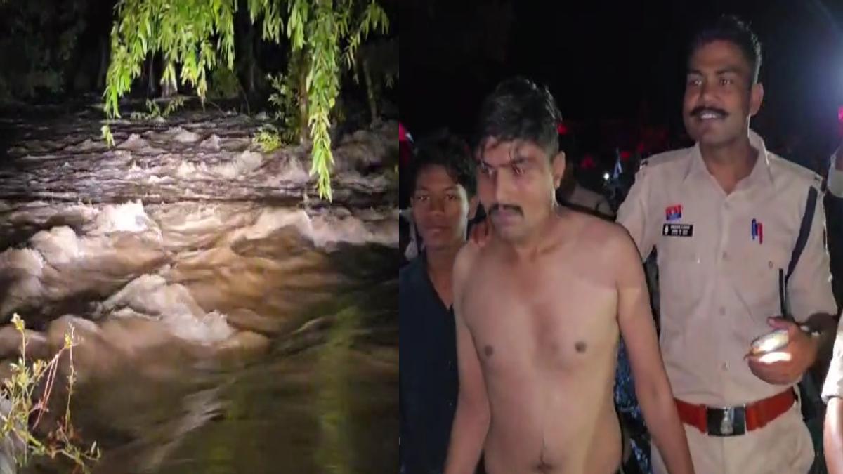 उफनते बरघाट नाले में बहा युवक, ढाई घंटे पेड़ की डाल पकड़कर बचाई जान; स्थानीय युवकों ने किया रेस्क्यू